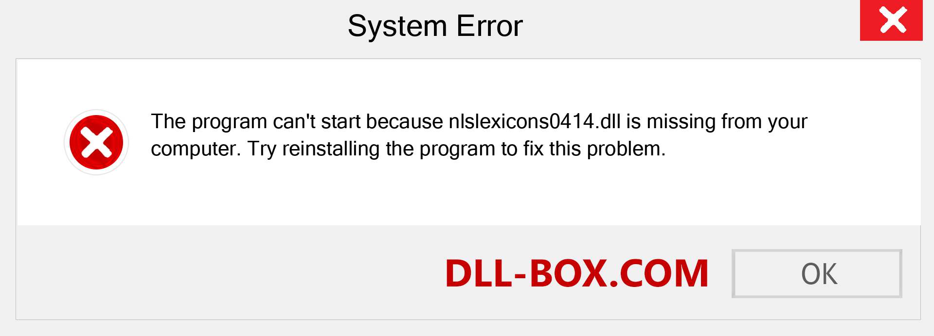  nlslexicons0414.dll file is missing?. Download for Windows 7, 8, 10 - Fix  nlslexicons0414 dll Missing Error on Windows, photos, images