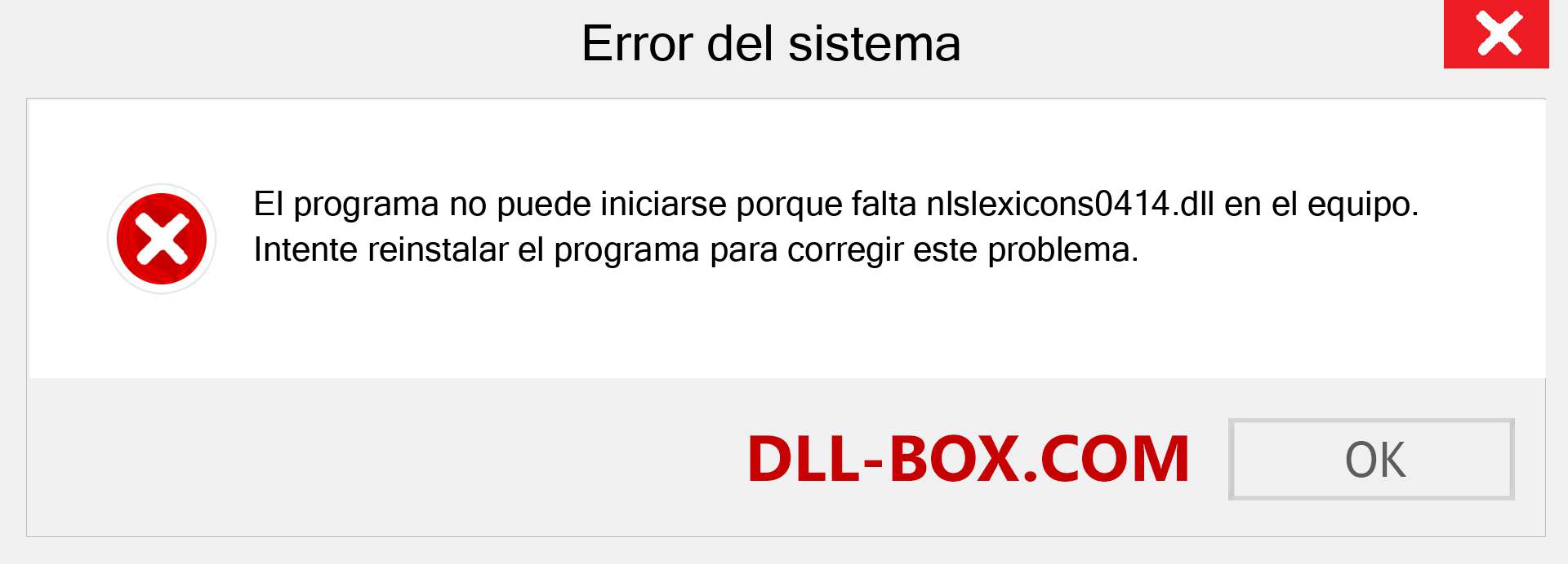 ¿Falta el archivo nlslexicons0414.dll ?. Descargar para Windows 7, 8, 10 - Corregir nlslexicons0414 dll Missing Error en Windows, fotos, imágenes